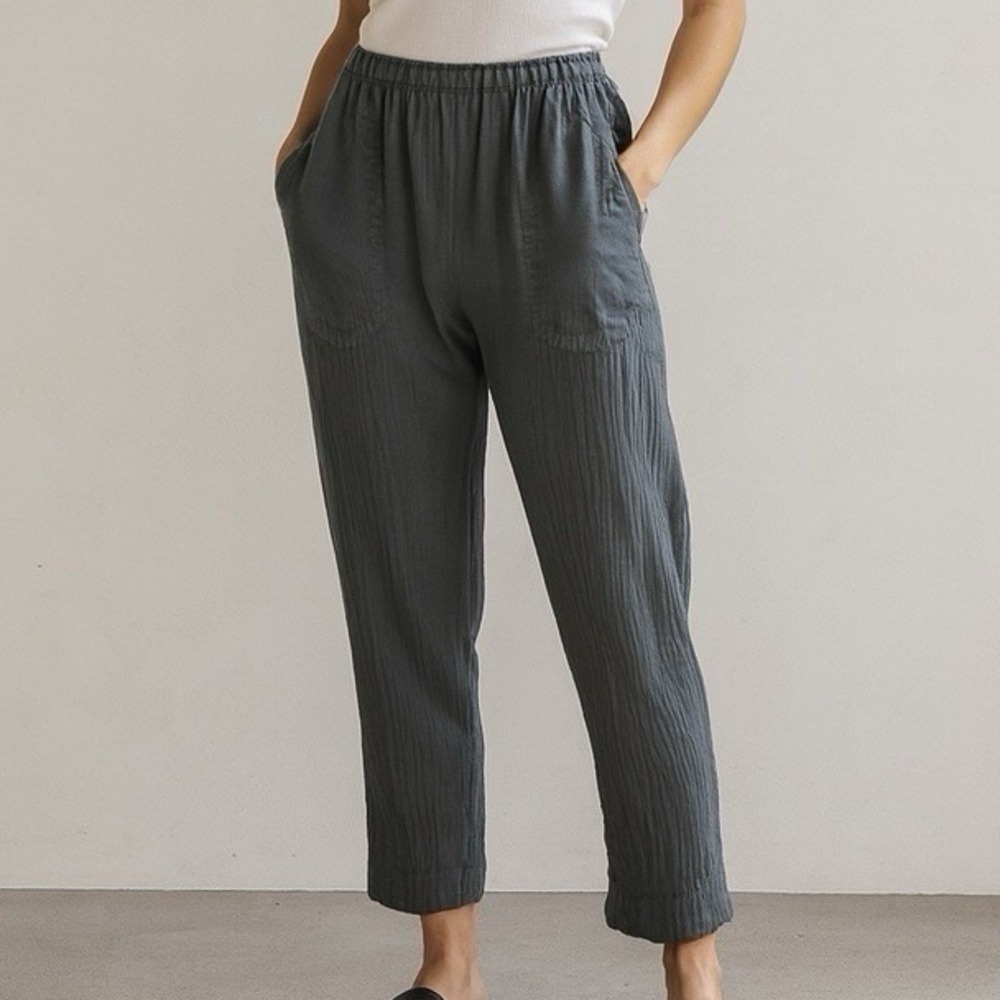 Oh My Gauze Medium Gray Gaucho Harem Pants Boho Hippie Lagenlook Indie Cotton